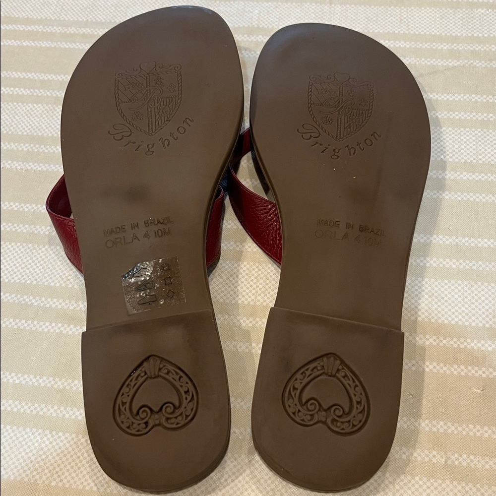 Brighton Orla 4 Red Heart Embellished Leather Sandals size 10 women’s - Picture 7 of 7